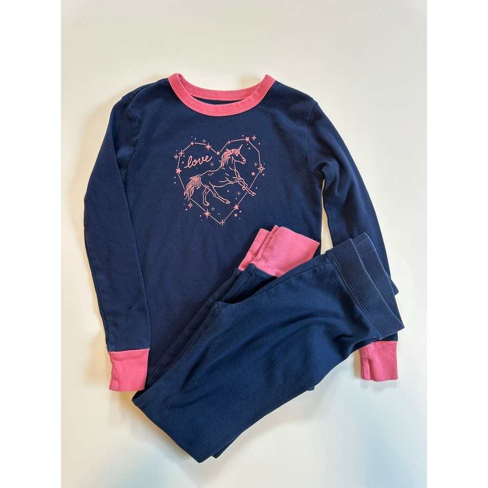 Gap Kids Blue‎ & Pink Unicorn Constellation Pajama Top & Bottoms Size 8